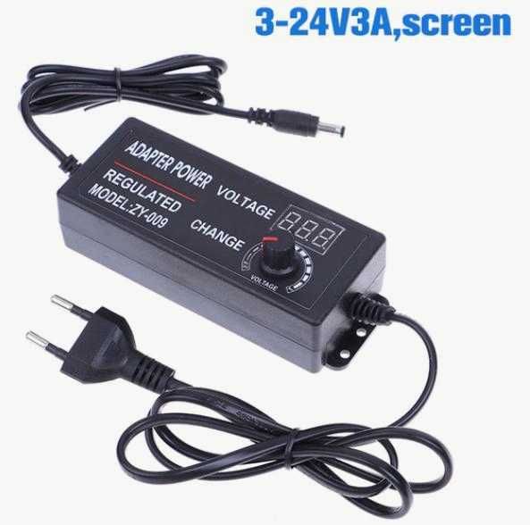 3V~24V Регулируемо Зарядно Универсално Захранващ Адаптер Потенциометър