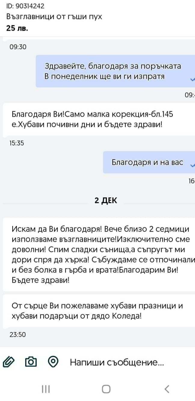 Възглавници от гъши пух