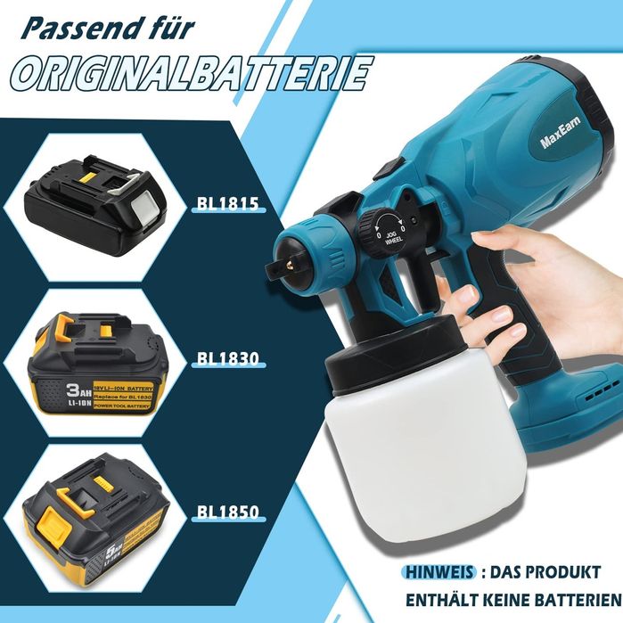 Pistol de vopsit cu 4 duze și 3 modele de pulverizare!