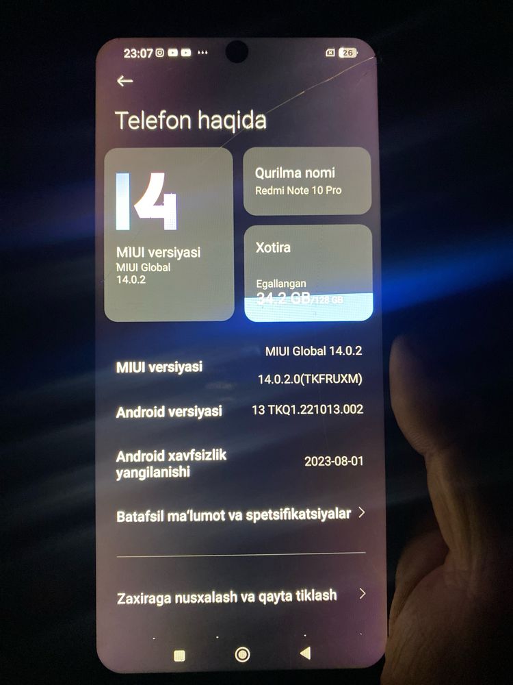 Redmi not 10 pro