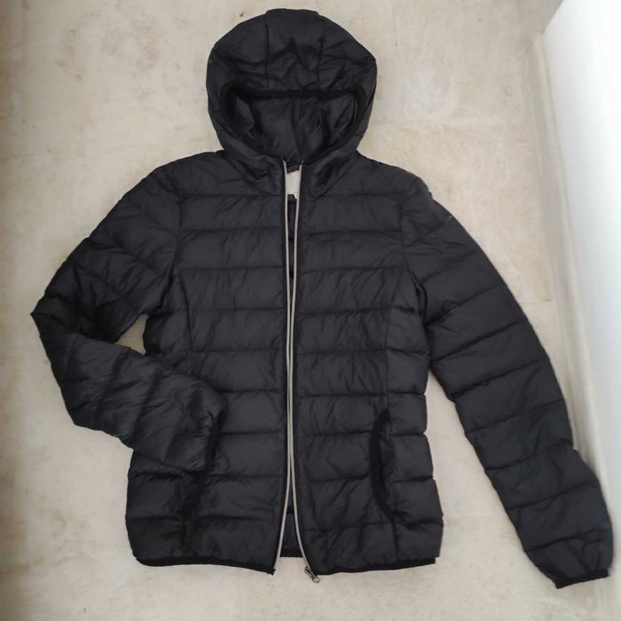 Дамско пухено черно яке с качулка, пухенка, Ultra Light Down Jacket