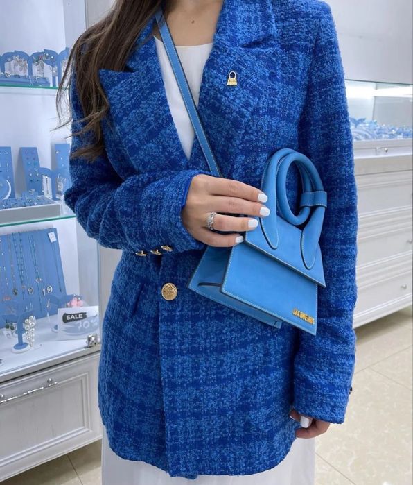 Пиджак синий твидовый от Aru collection