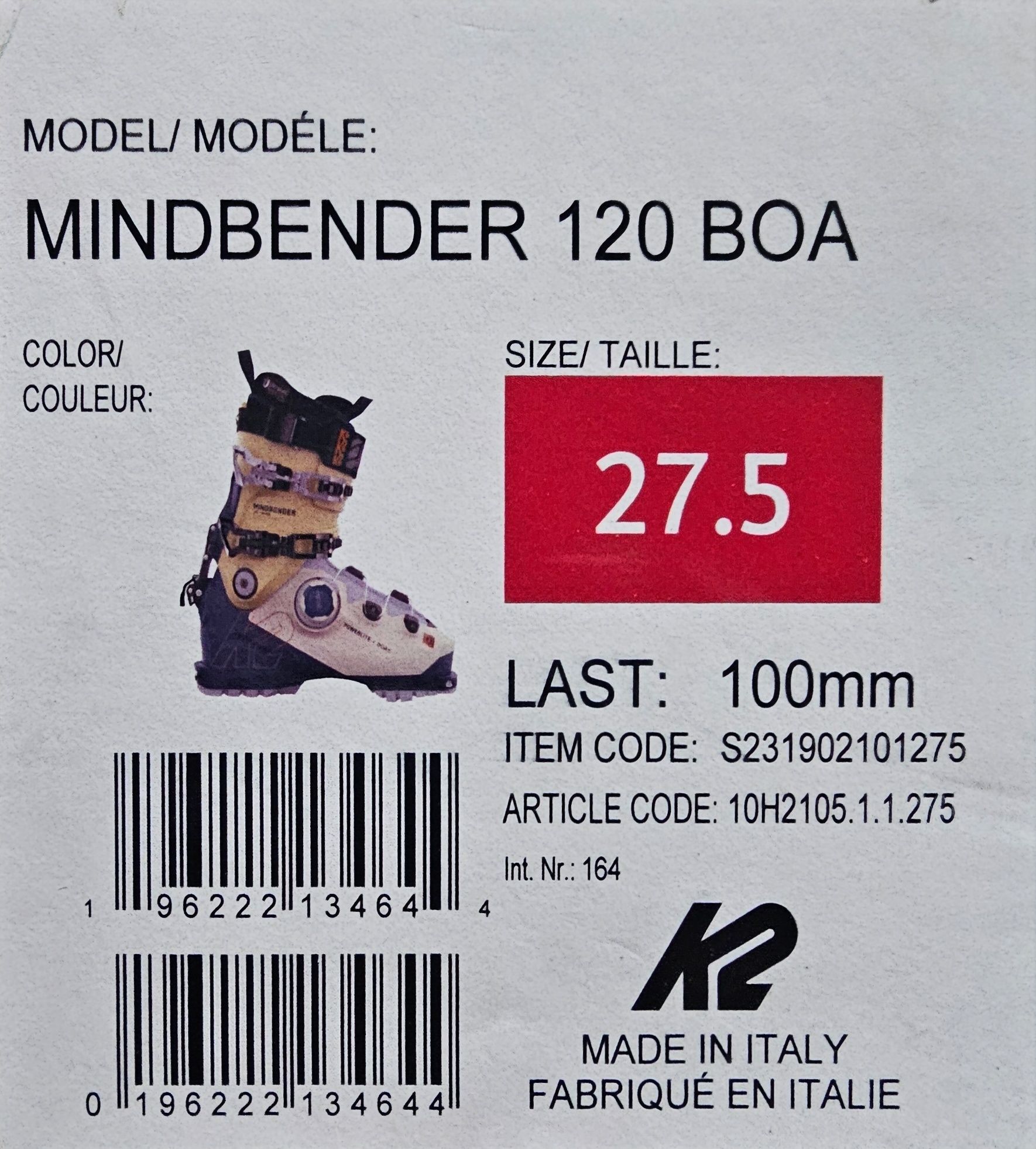 Clăpari freeride/tură K2 Mindbender 120 BOA 27.5