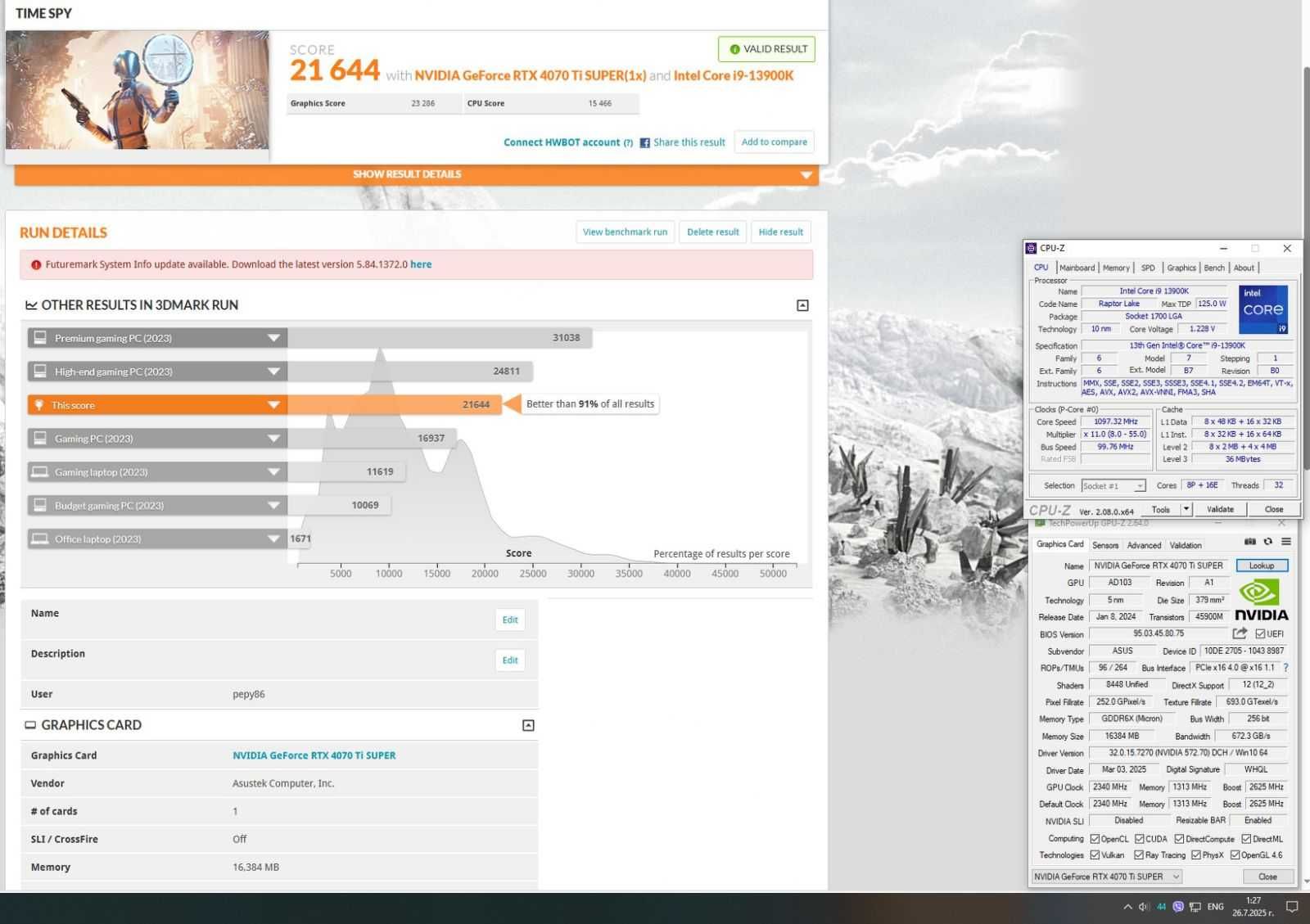 Asus Dual RTX 4070Ti Super 16GB видео карта