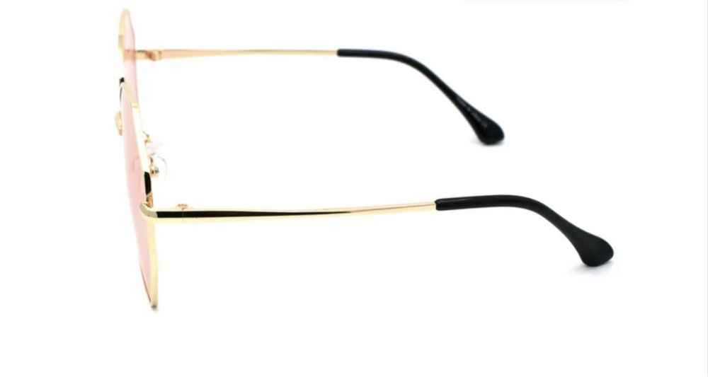 Дамски осмоъгълни големи хипи слънчеви очила с метална рамка