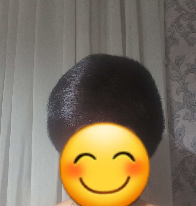 Шапка норковая темно-коричневого цвета