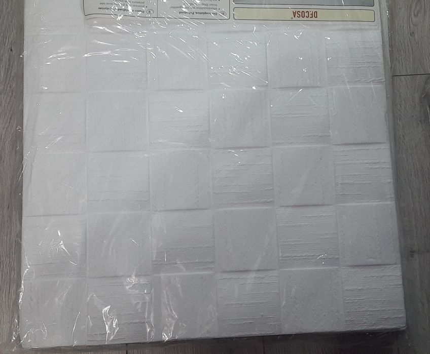 Tavan fals decorativ,polistiren expandat,F Dublin,alb,50x50x0.8 cm,Nou