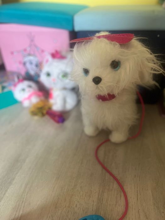 Интерактивно вървящо кученце и Коте с пайети с бебе коте