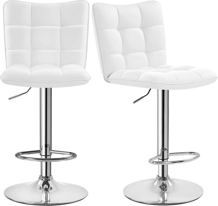 Set 2 scaune bar reglabile, rotative, piele PU |S 614159 White(2pcs)