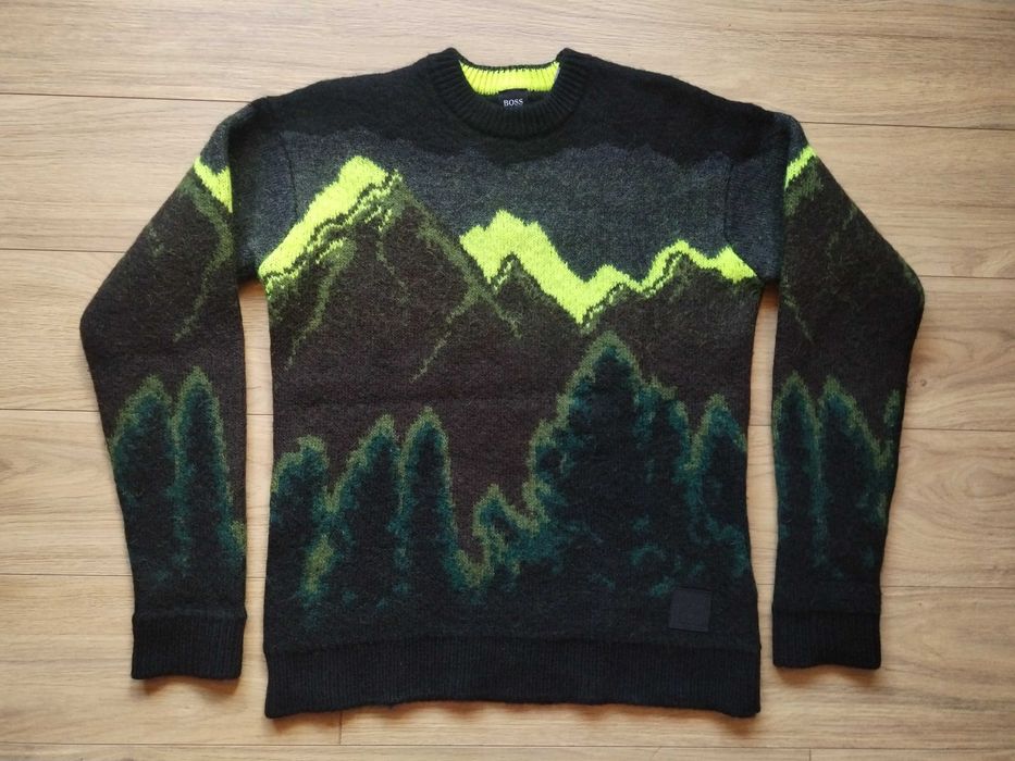 Hugo Boss Mountain Forest Пуловер Микс Вълна Алпака Мъжки Размер M