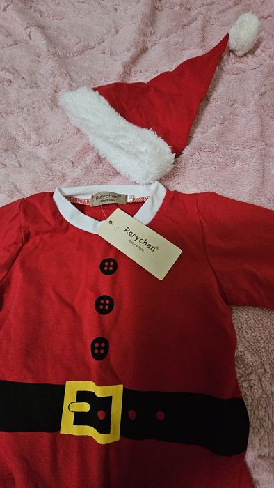 Бебешко коледно боди с коледна шапчица