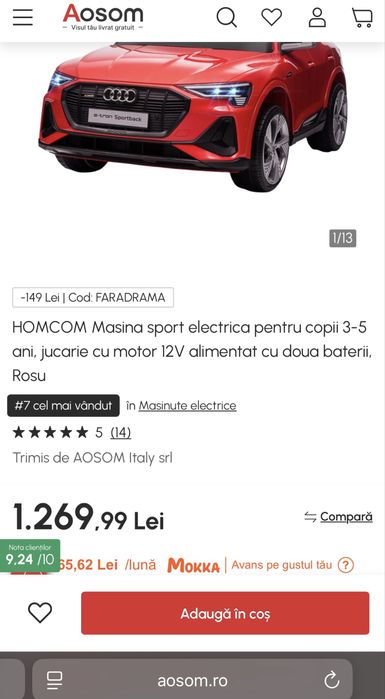 Masinuta Electrica copii Audi e-Tron Sportback