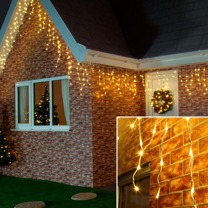 25Метра Висящи Коледни Лампи Тип ЗАВЕСА Екстериор/ Интериор Влагоу