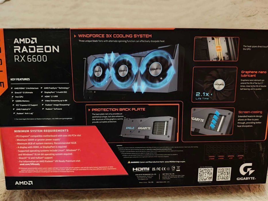 Видеокарта GIGABYTE Eagle  AMD 6600 8G