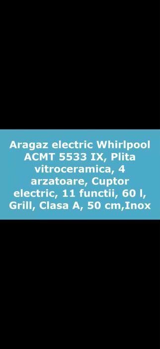 Aragaz Whirlpool ACMT 5533IX – aproape nou