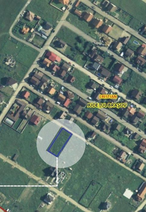 Propietar vând teren intravilan 1000 m2 in Cristian cu autorizație de