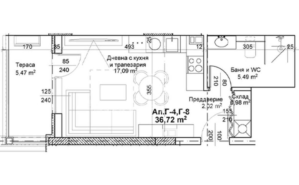 Продава се Едностаен апартамент в Пловдив, Христо Смирненски - 43 кв.м за 1422 €/кв.м - Снимка #1