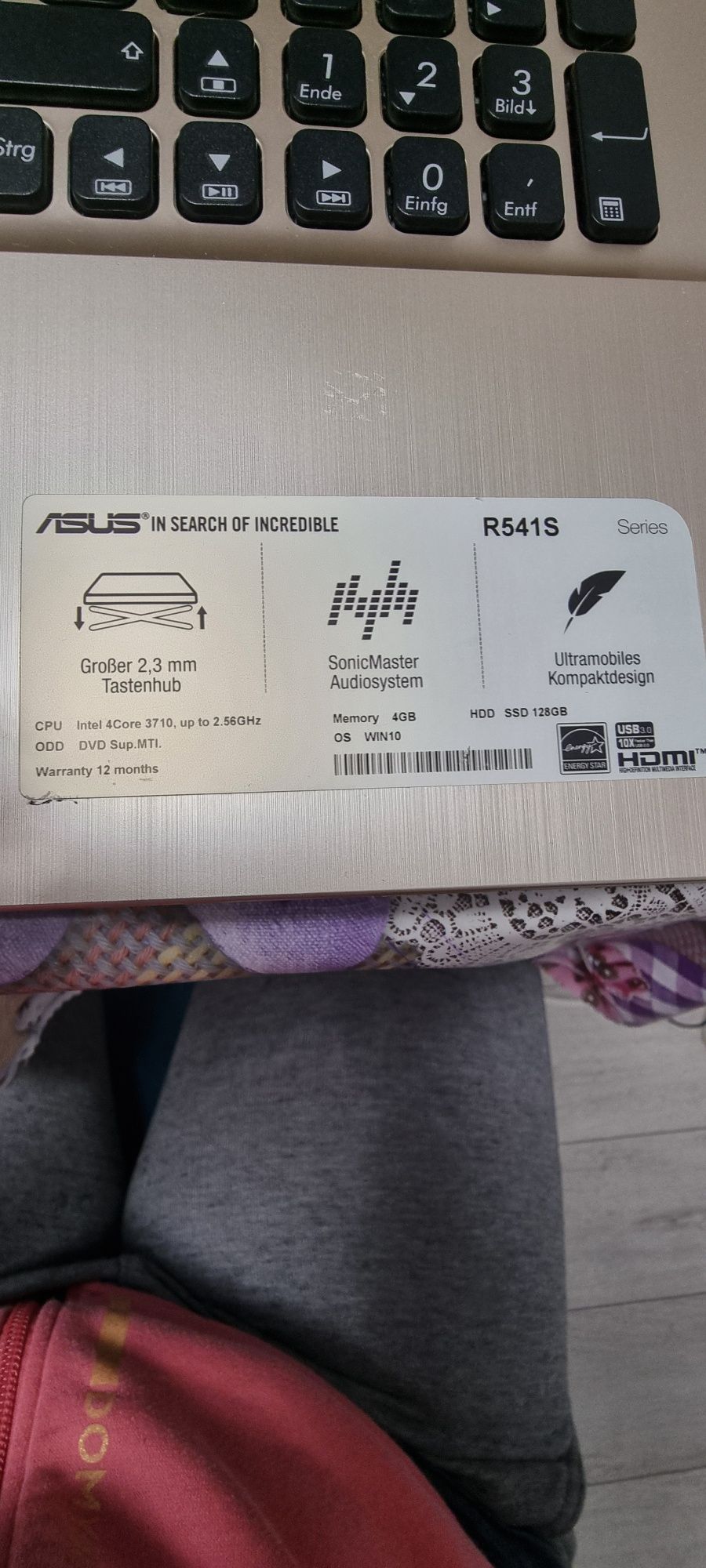 Лаптоп Asus Notebook R541S 15,6 за части