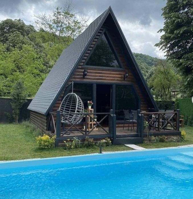 Vând cabane case A-frame din lemn Accept ȘI variante auto