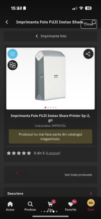 imprimanta foto FUJI Instax share printer sp-2 gri