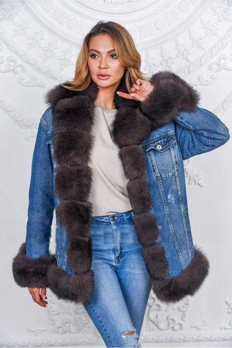 Parka blana naturala , Geaca cu blana naturala vulpe polara m.S