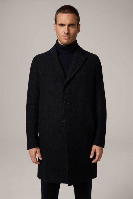 Palton slim 52 XL de lux Windsor. lana 100% premium negru