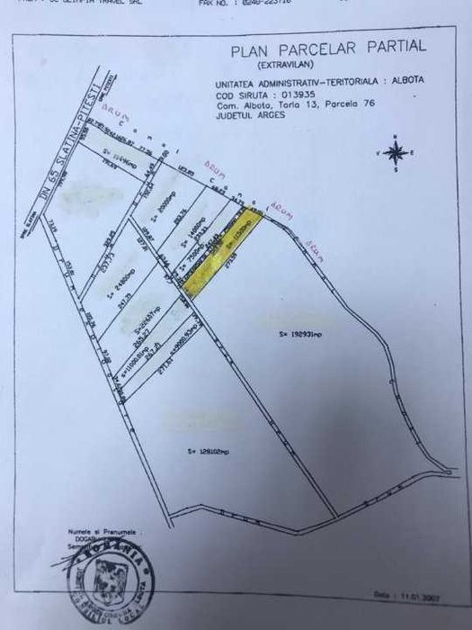 Vand teren Albota - Zona industriala 11.501 mp