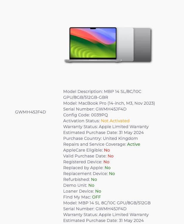 Нов! MacBook Pro 14 M3 8Gb Ram 512 Gb Silver Неактивиран