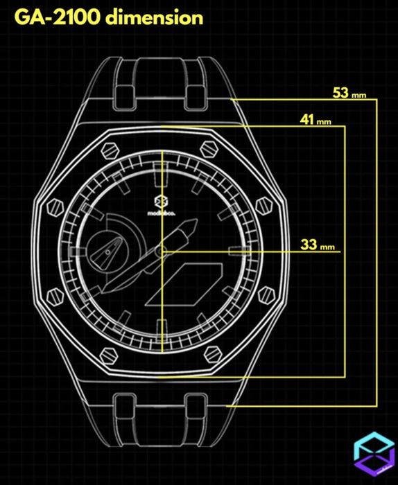 Ceas G-SHOCK ga-2100 mod Royal Casioak (Silver)