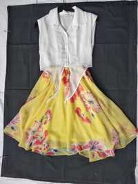 Шифоновое комбинированное платье для девушки LA VIVA, размер 42