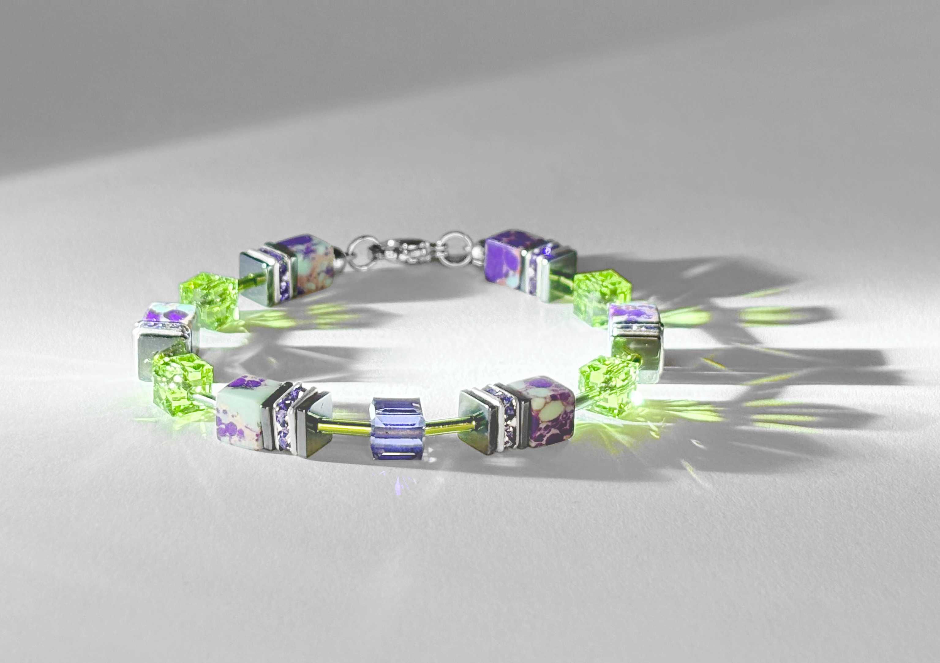 гривни от мъниста куб котешко око кристави сваровски swarovski - опции