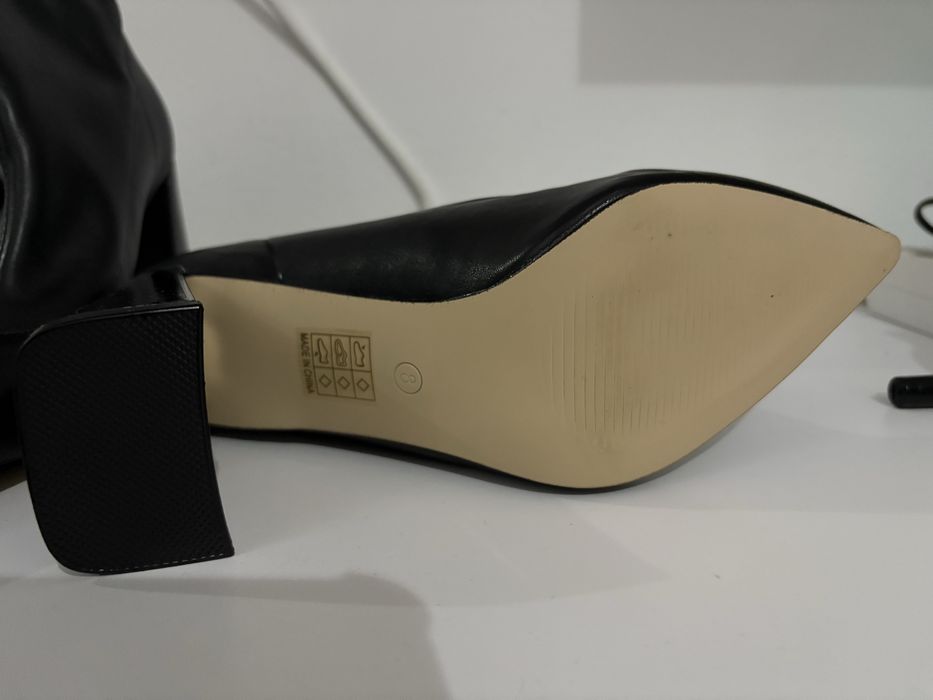 ghete stiletto cu toc gros