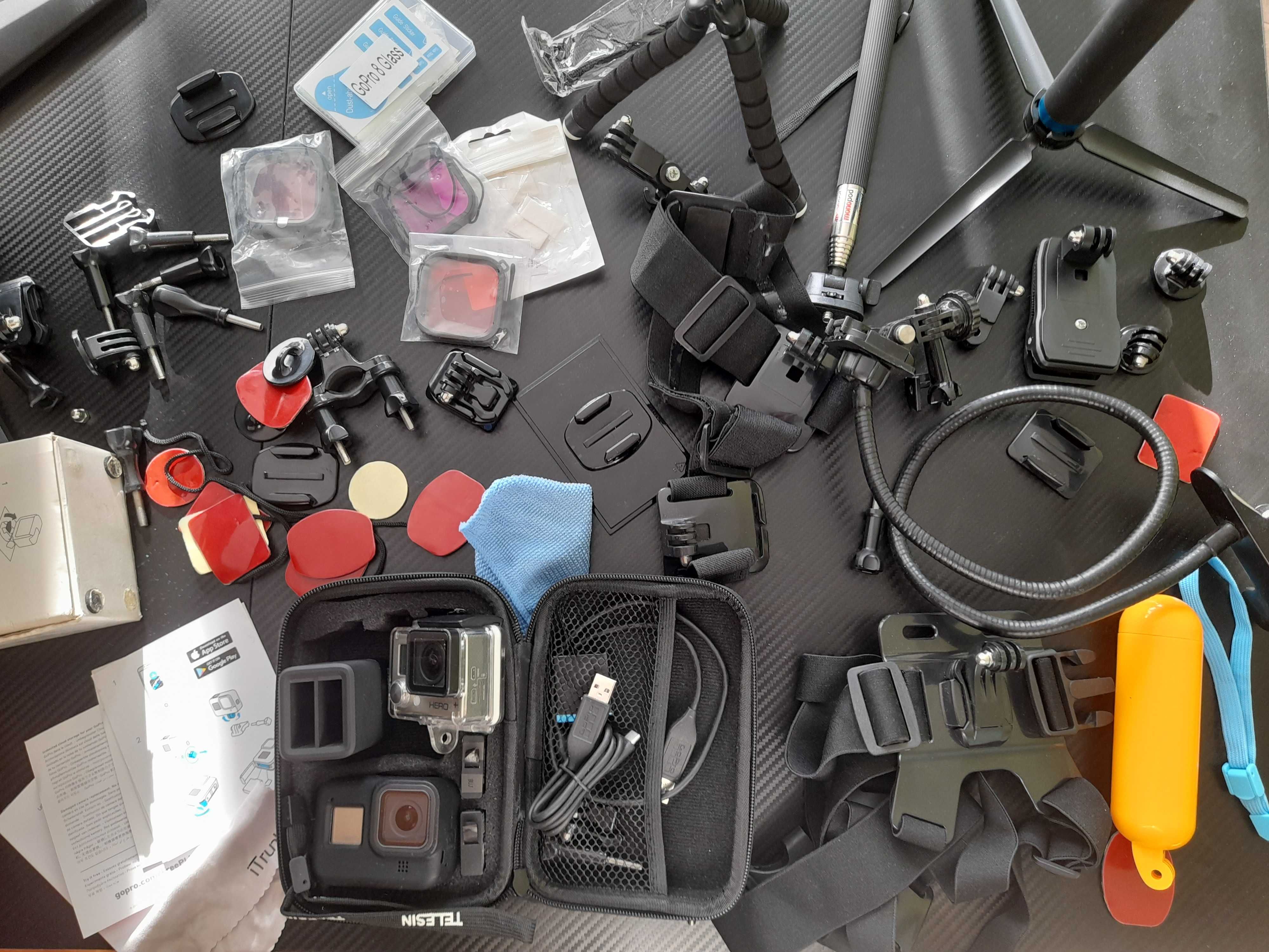 GoPro Hero 8 - GoPro камери + всички необходими части (+ GoPro Hero 3)