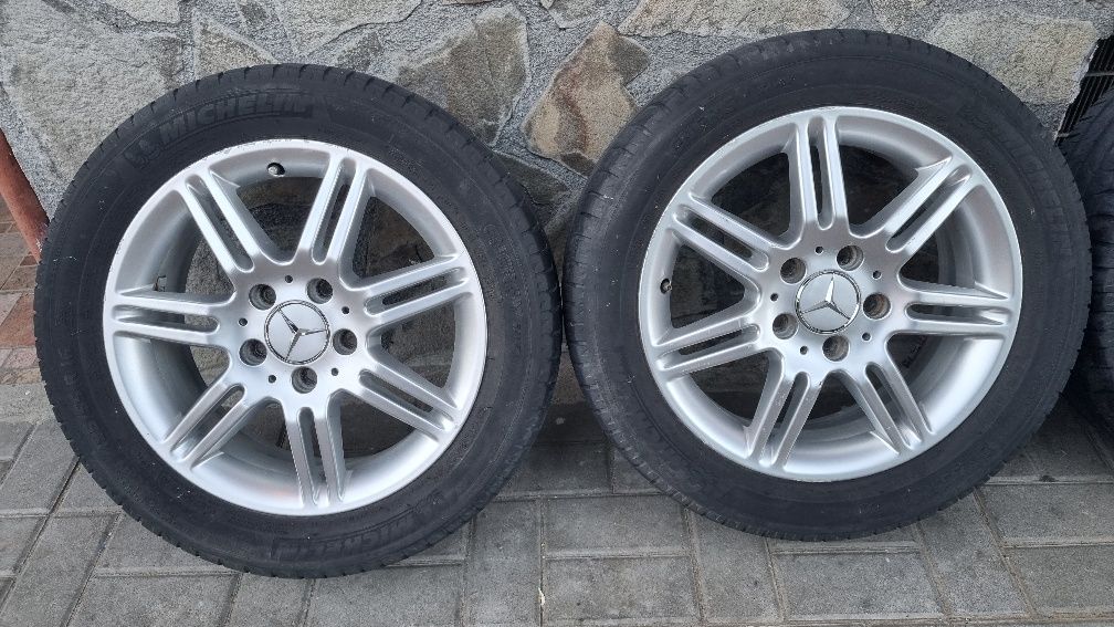 Jante Mercedes R16 5x112 cu anvelope vara Michelin 195/55R16