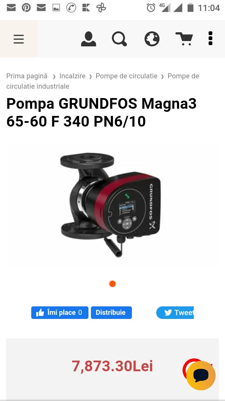 Vând pompa Grundfos Magna3 65-60 F 340