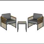 Mobilier terasă deosebit metal cu piele