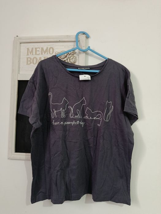 Tricou nou Pepco gri cu pisici mărimea Xs-S fetițe 13-14 ani