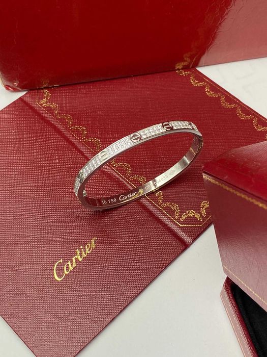 Brățară cartier Love slim white gold diamond