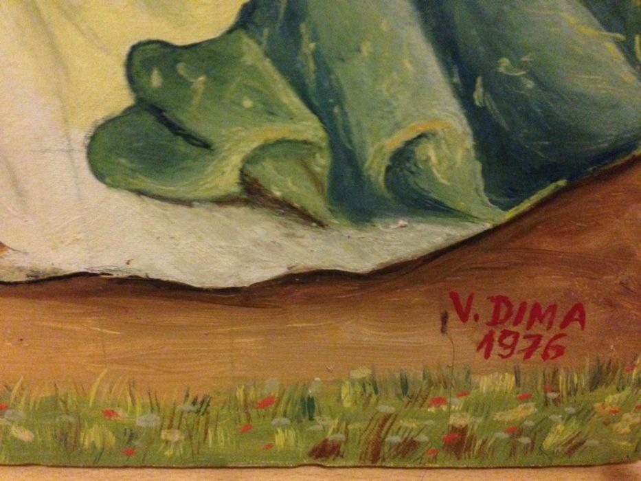 Tablou vechi, pictura ULEI veche, panza, antichități! Povesti cu zâne!