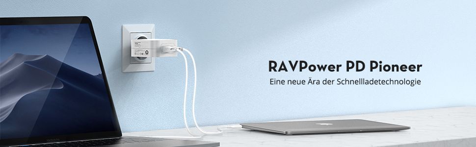 RAVPower 90W USB C зарядно за стена, бял цвят