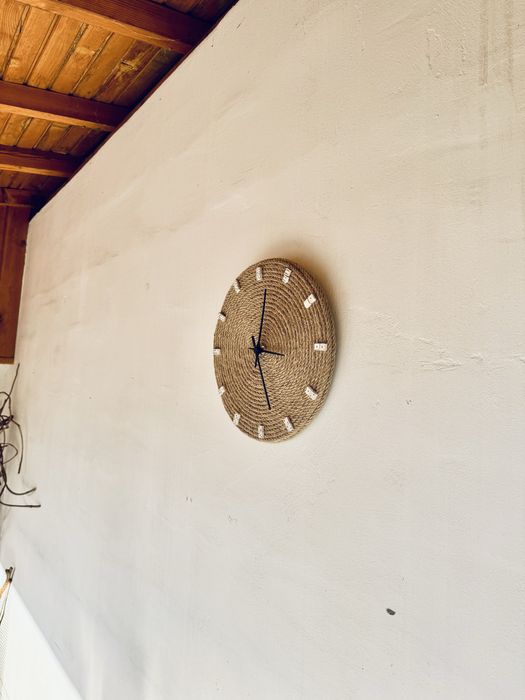 Арт стенен часовник Casa Decorator – дърво & въже, ръчна изработка