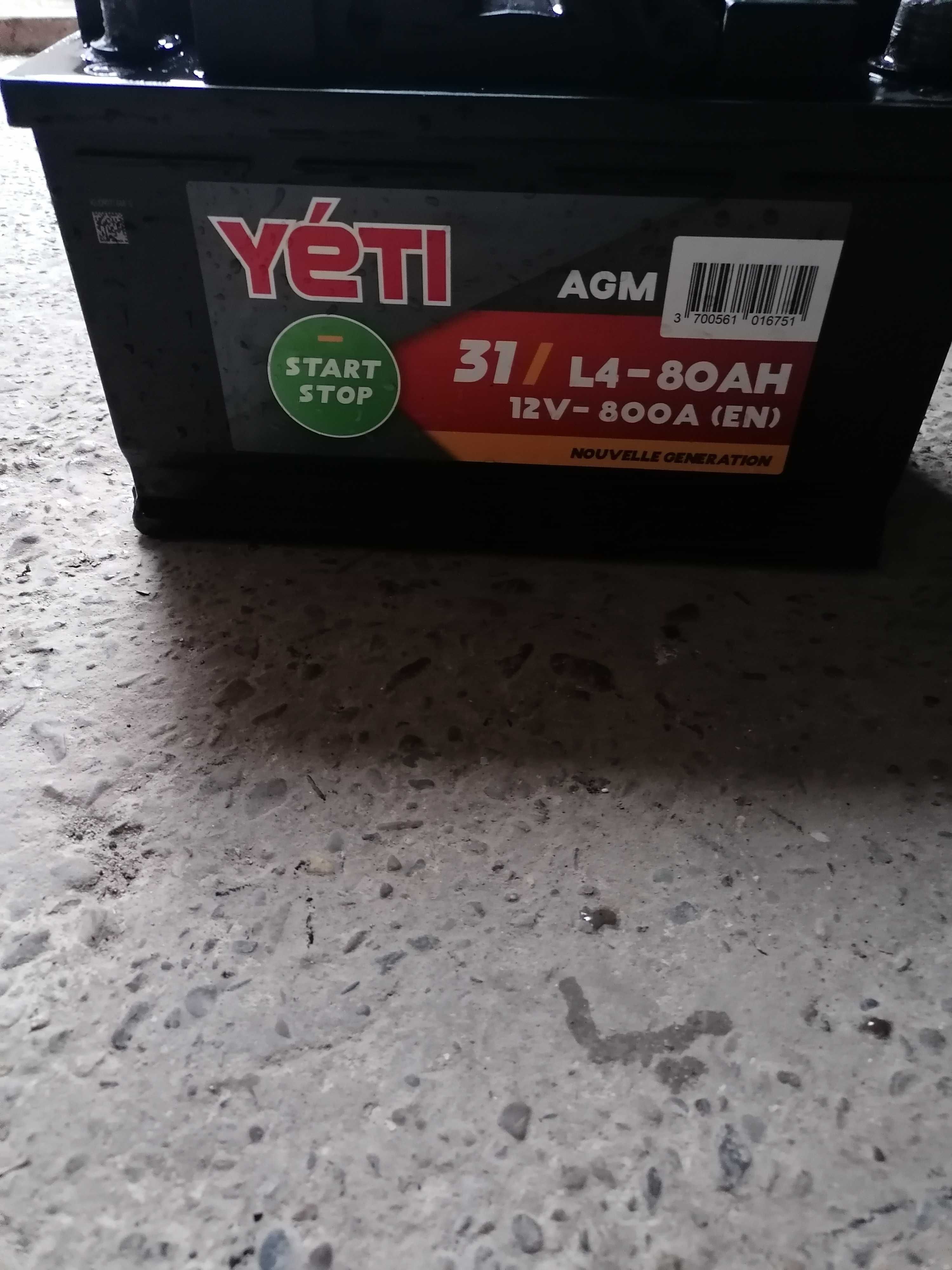 Bateri auto 80 amperi yeti start stop