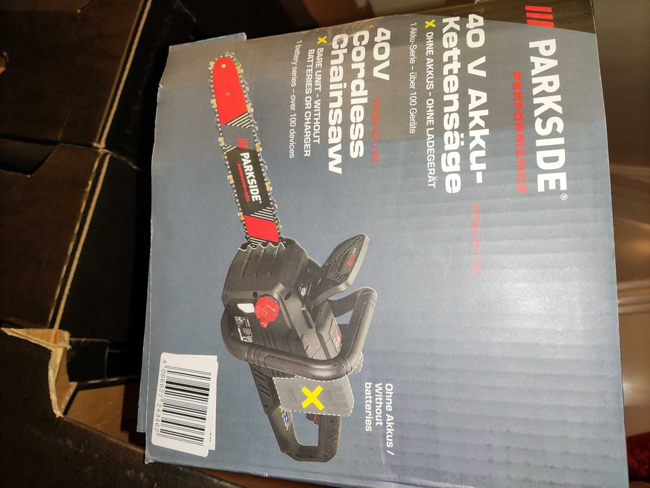 Drujba PARKSIDE 40V, model PPKSA 40-Li B2, sigilata