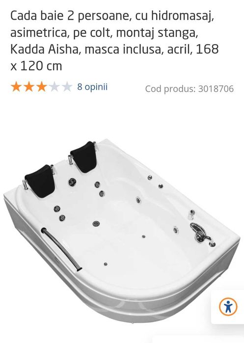 Cada hidromasaj 2 persoane