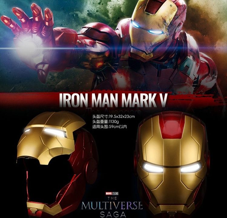 Masca Iron Man noua cutie completa ochi luminati deschidere frontala