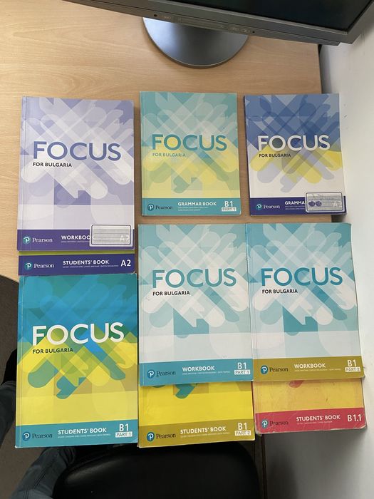 Пособия по Английски Focus students book, work book, grammar book