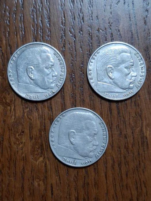 monede argint 2 marci Germania anii 1937-1939