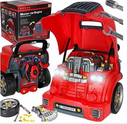 Реалистичен камион с двигател  кабина за разглабяне - подарък за момче