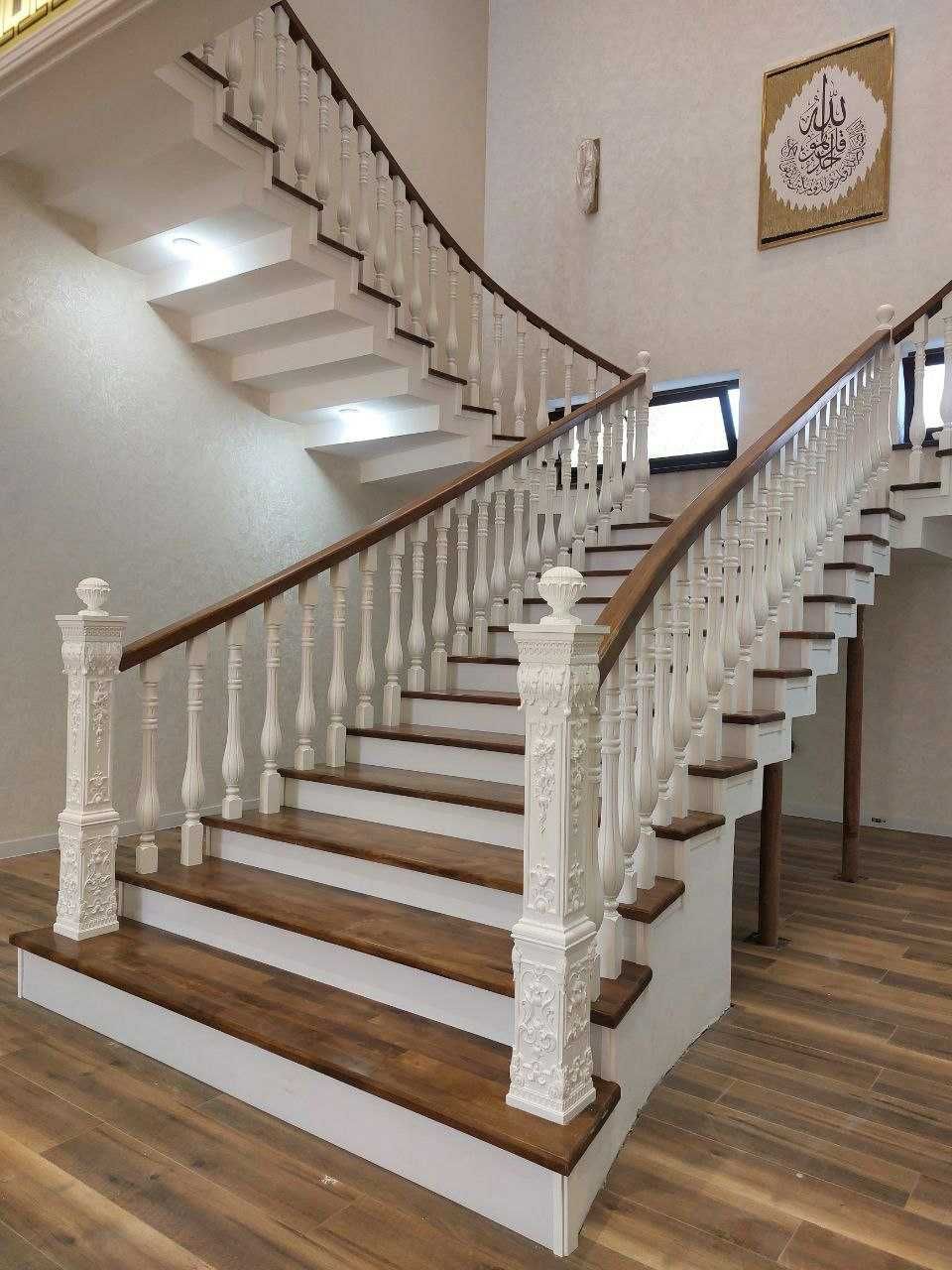 Деревянные лестницы обшивка мдф ёғоч зина yogʻoch zina Iyso stairs