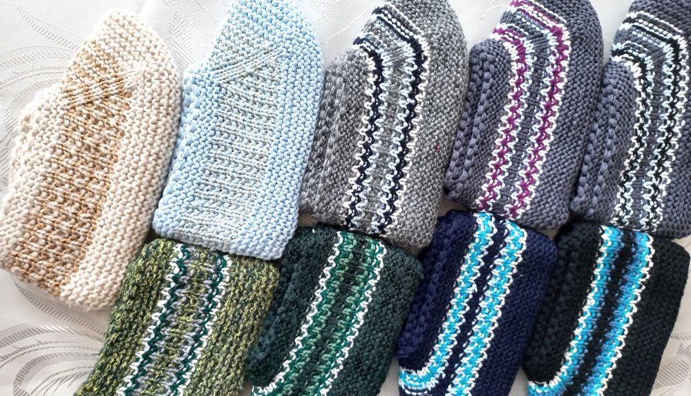 Домашно плетени терлици мъжки размери